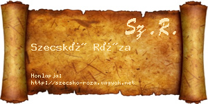 Szecskó Róza névjegykártya