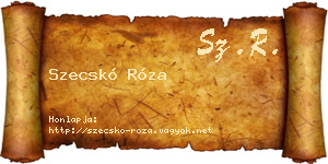 Szecskó Róza névjegykártya